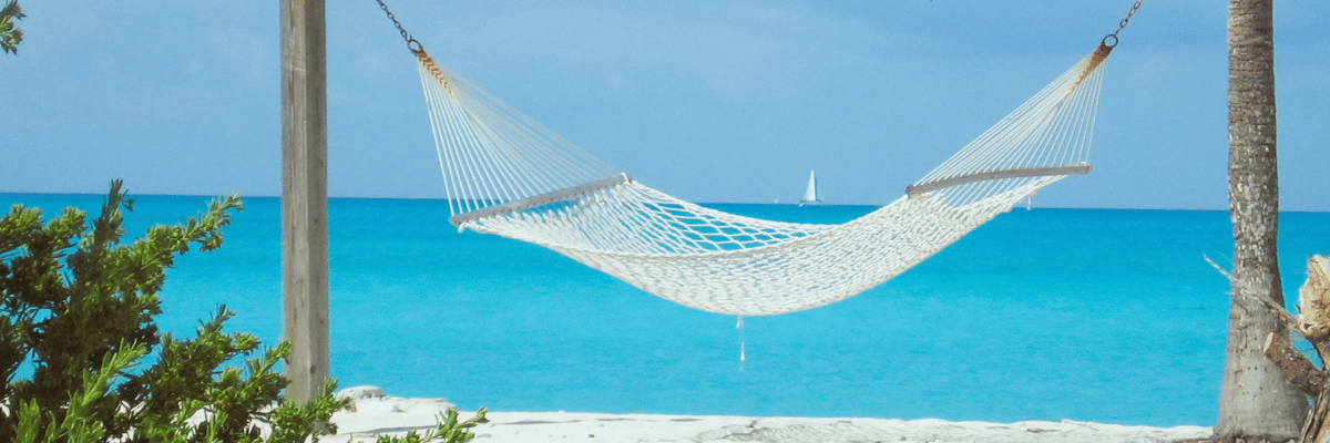 Hammock looking over ocean in Nassau, Bahamas