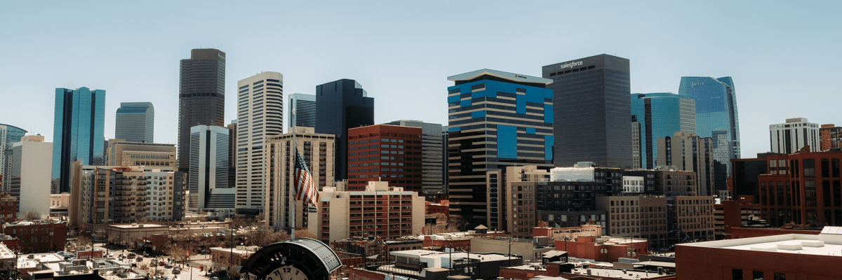 The Denver, Colorado city skyline