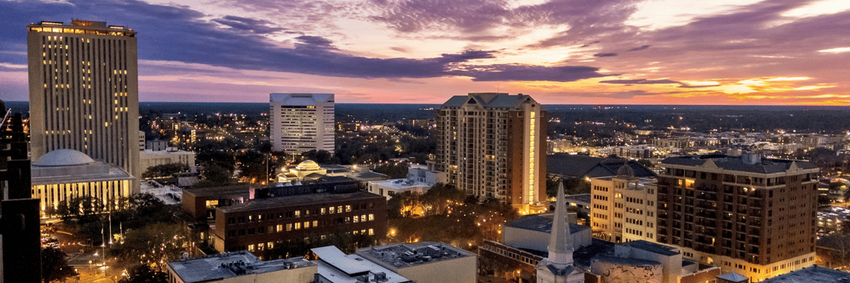 Tallahasee Florida skyline at sunset