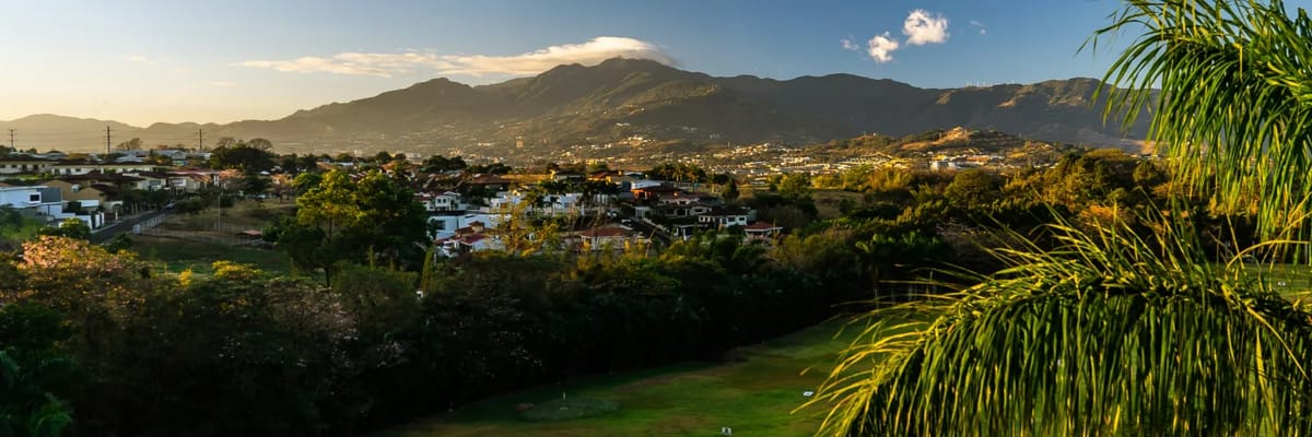 Overlook of mountains and city in San Jose Costa Rica