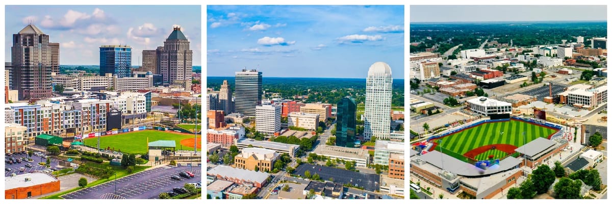 The Piedmont Triad of cities near Greensboro, NC