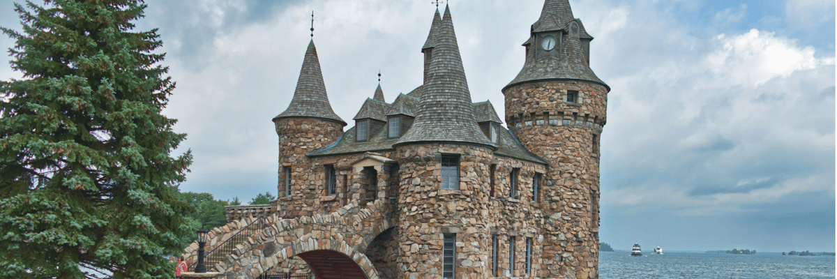 castle looking over ocean in Ogdensburg, New York
