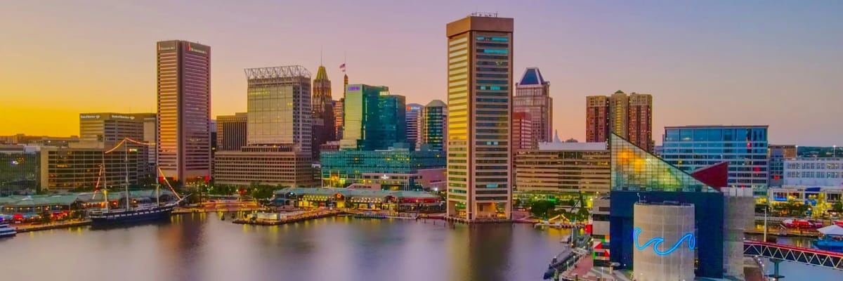 baltimore skyline at sunset