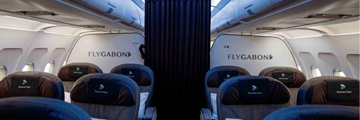 Intérieur de l’avion FlyGabon