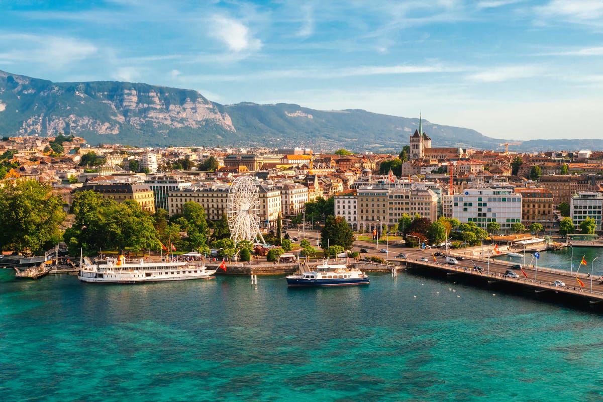 Waterfront at Lake Geneva, Switzerland