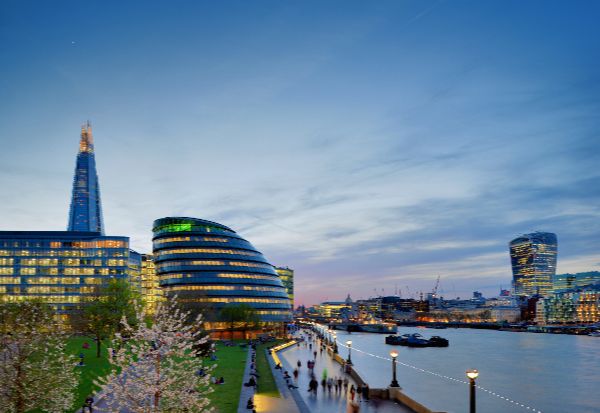 Paris skyline at sunset
