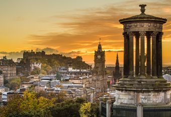Edinburgh skyline in the Autumn sunshine