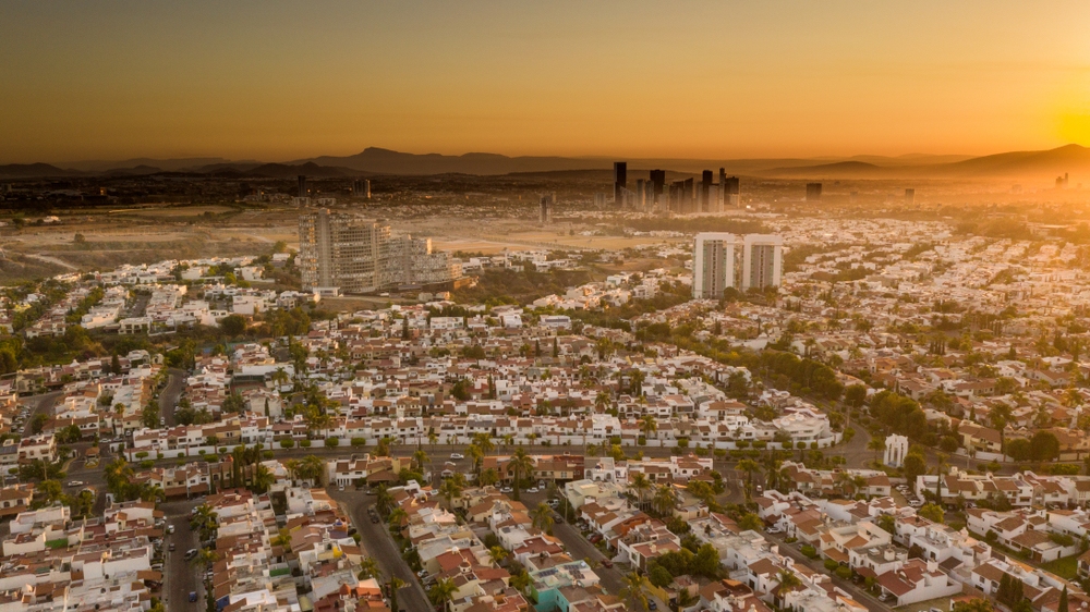 Guadalajara skyline at sunset.