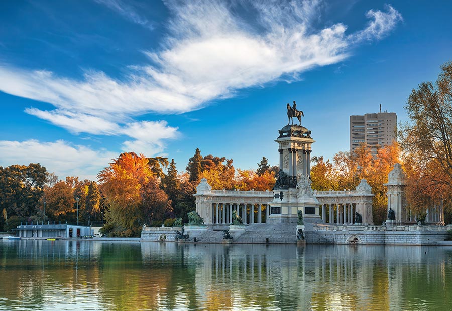 Retiro Park in Madrid, Spain