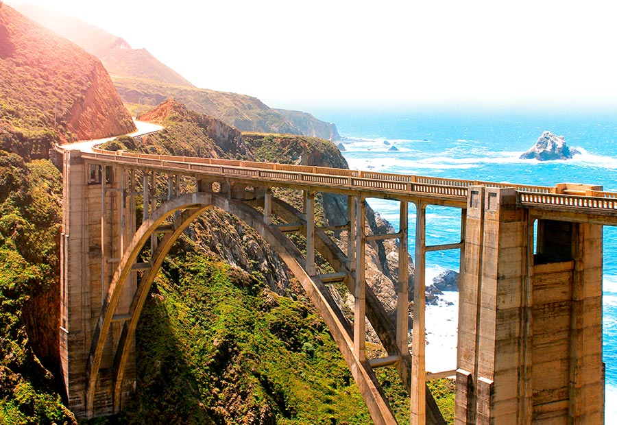 Bixby Creek Bridge along the Big Sur coastline in California.
