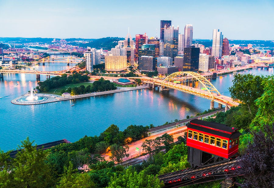 View of downtown Pittsburgh, Pennsylvania.