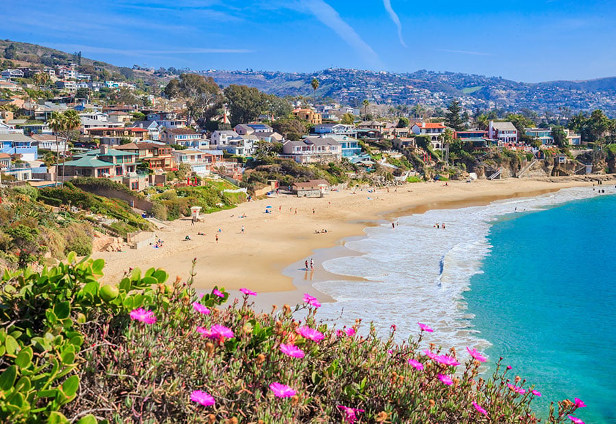Laguna Beach coastline in Orange County.