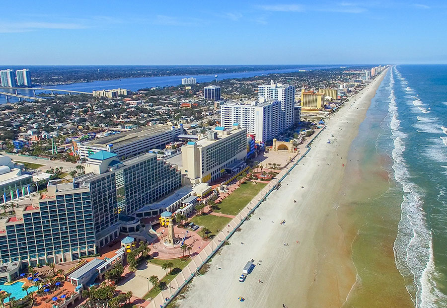 Beachfront resorts along the Gulf Coast in Daytona Beach.