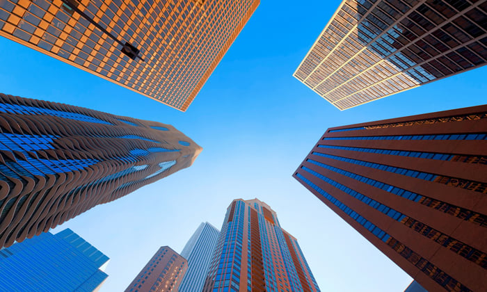 View of skyscrapers in Chicago