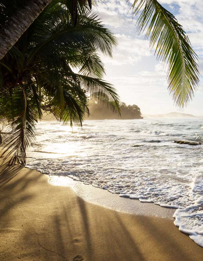 View of a beach in Costa Rica.