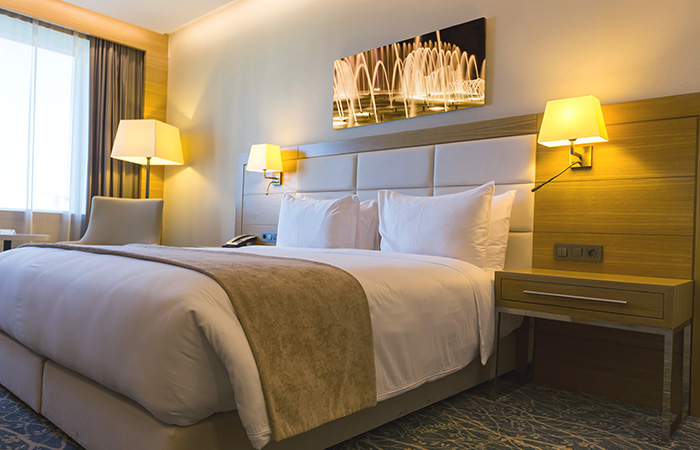 Hotel room interior.