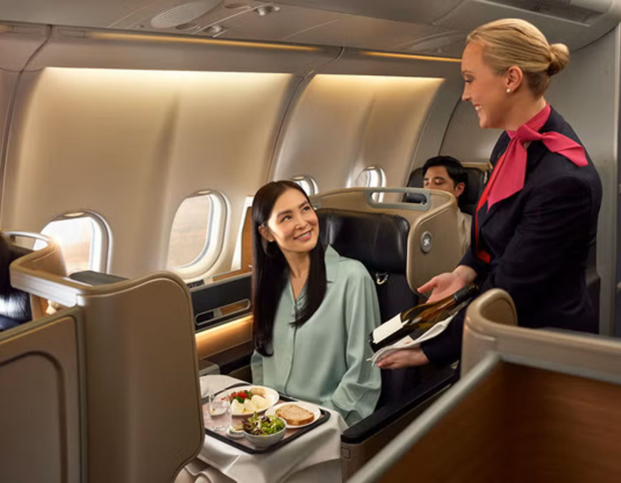 Business Class on Qantas.