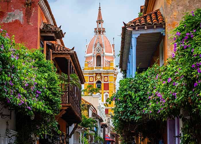 Historic street in Cartagena.