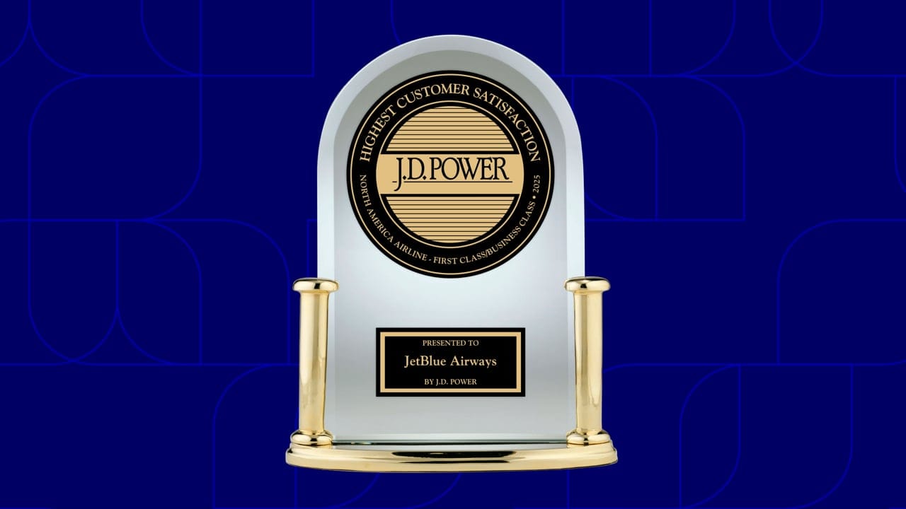 J.D. Power 2025 awarded to JetBlue for #1 in customer satisfaction among first/business class airlines in North America.