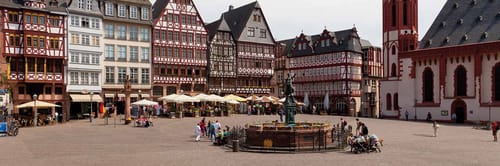 Römerberg, the central square of the Altstadt (Old Town) in Frankfurt am Main