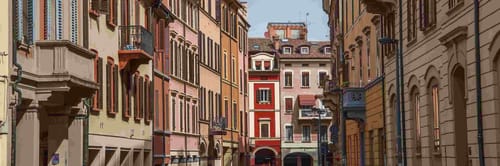 A street scene in Bologna, Italy.