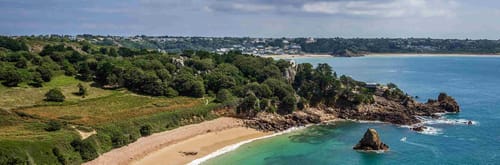 Beauport Beach, on the south coast of Jersey in the Channel Islands