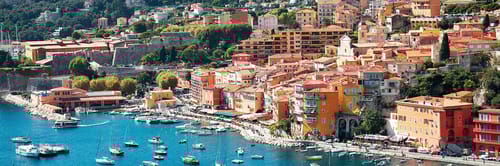 Villefranche-sur-Mer coastline on a sunny day