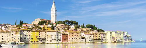 The picturesque coastal town of Rovinj in Istria, Croatia.