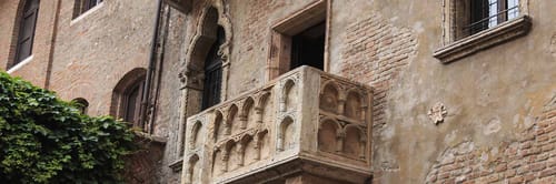 Juliet's Balcony at Casa di Giulietta in Verona, Italy.