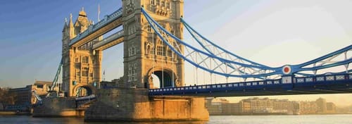 Tower Bridge in London at dusk