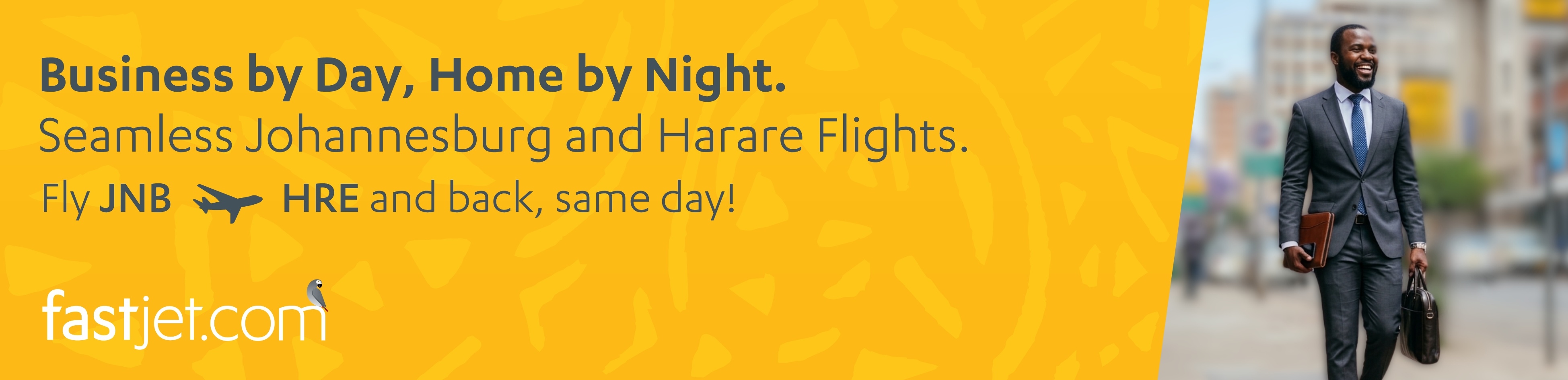Fly JNB to HRE and back, same day!