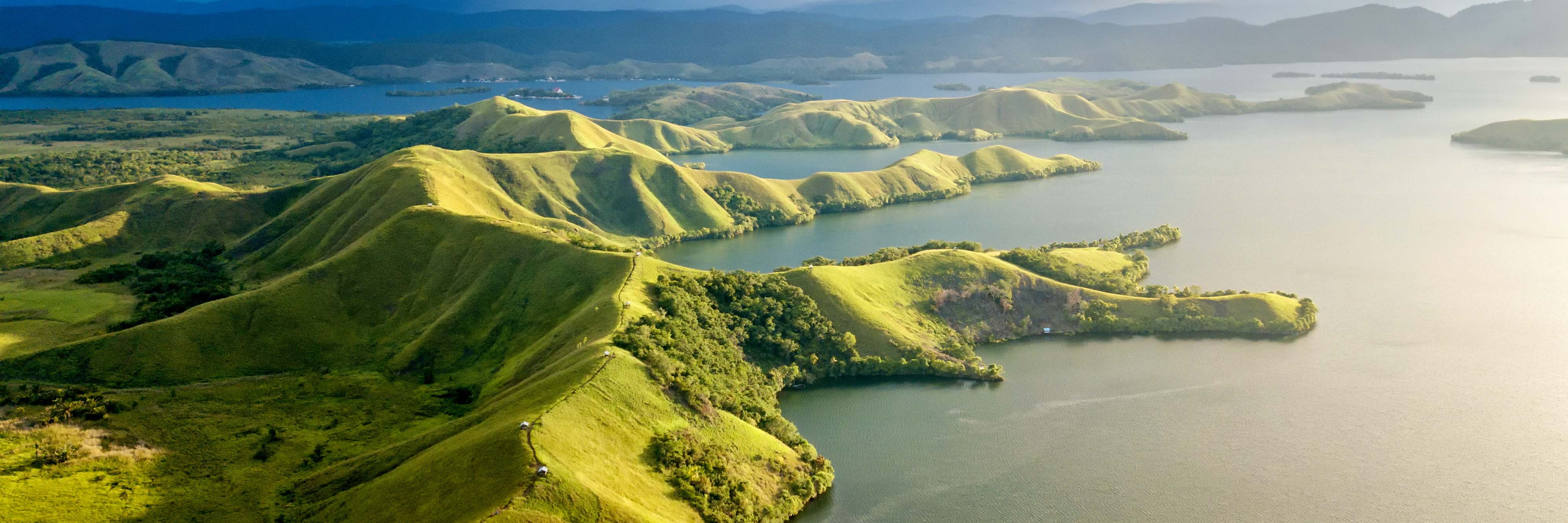 Lake Sentani view with small islands in Jayapura