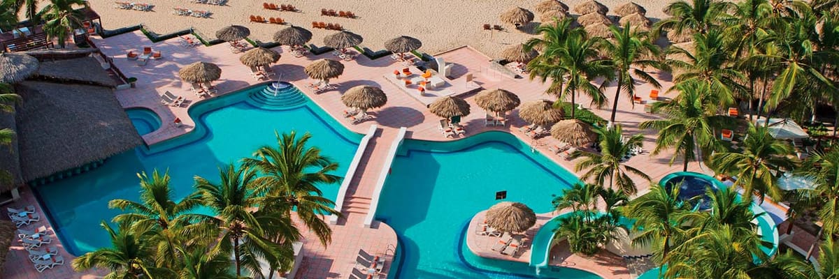 Aerial view of the main pools at Sunscape Dorado Pacifico Ixtapa