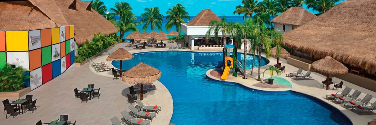 Aerial view of the main pool at Sunscape Sabor Cozumel