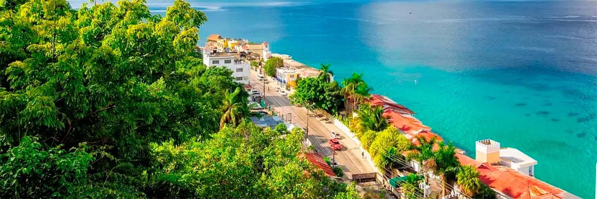 Aerial view of Montego, Bay Jamaica
