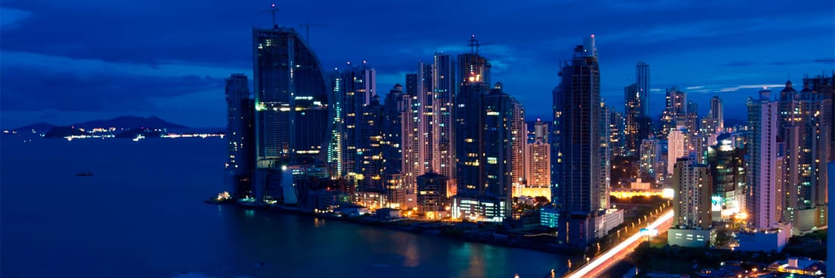 Panama City skyline at night
