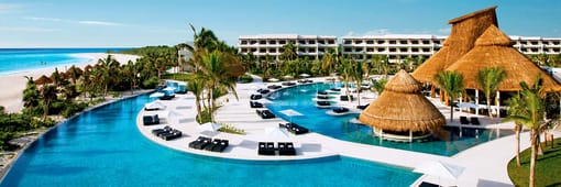 Aerial view of main pool at Secrets Maroma Beach Riviera Cancun