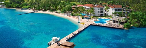 Distant oceanfront aerial view of Zoëtry Montego Bay Jamaica