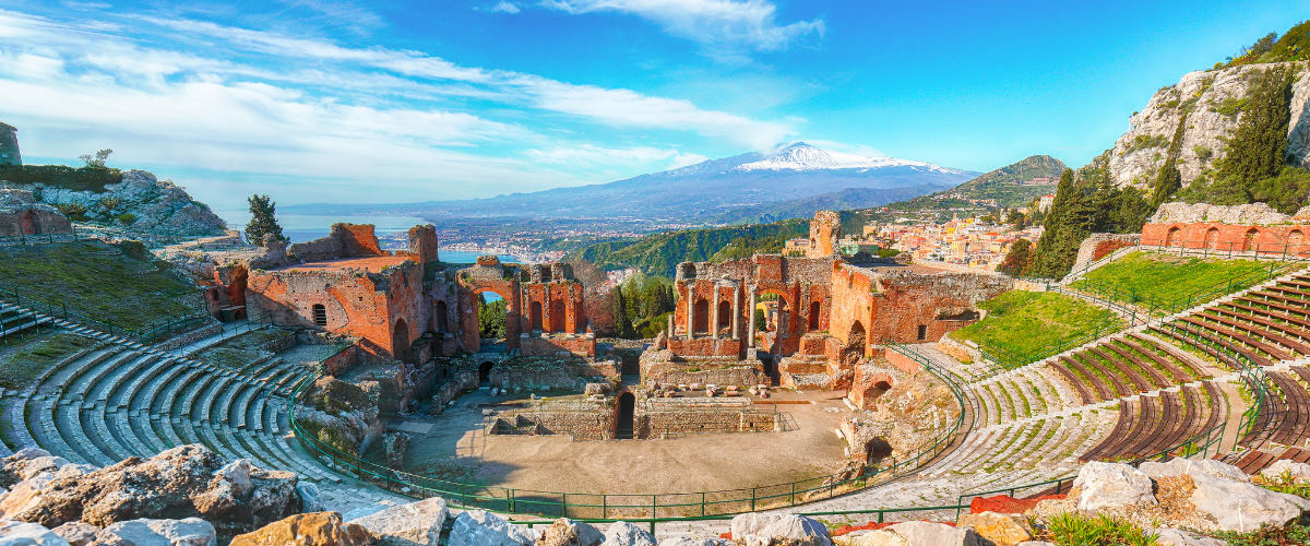 Mount Etna and Taormina near Catania