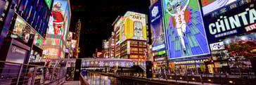 Dotonbori Area Along the River at Night, Osaka, Japan Dotonbori Area Along the River at Night, Osaka, Japan