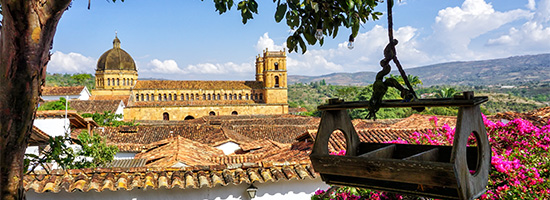 Barichara colonial town streets near Bucaramanga Colombia