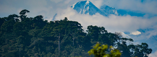 Sierra Nevada snow-capped peaks near Caribbean coast Santa Marta Colombia