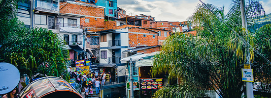 Comuna 13 street art and escalators in Medellín Colombia