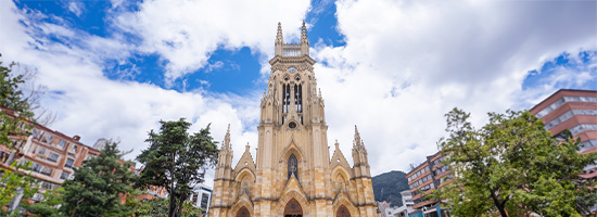 Striking neo-Gothic church of Nuestra Señora de Lourdes in Bogotá