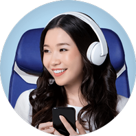 Enjoy movies, sips, and snacks during your flight