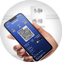 Mobile boarding pass on phone screen