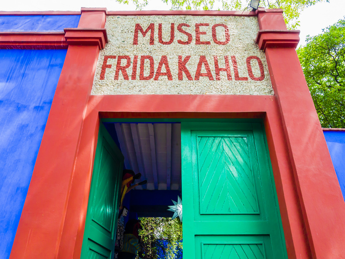 The entrance of Frida Kahlo’s museum in Coyoacán.