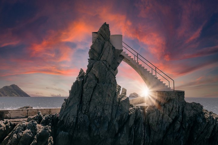 Atardecer en el faro de Mazatlán.