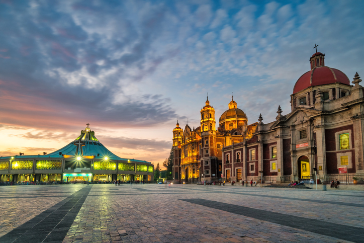 Panoramic view of Mexico City’s historic center, with some of its main buildings.