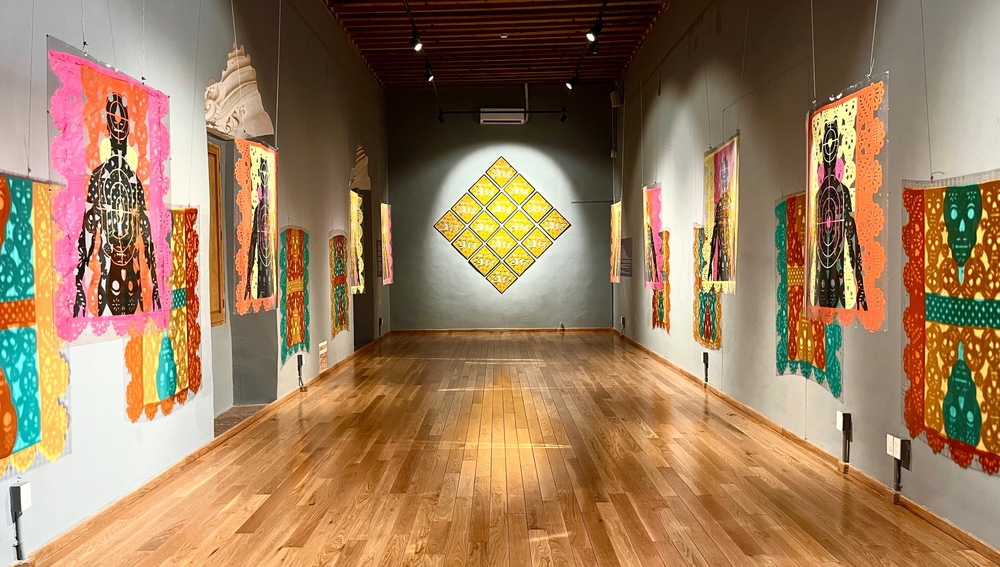 An exhibition room in the Contemporary Arts Museum of Querétaro, with displayed artworks.